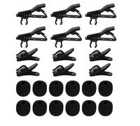 LUTER 24pcs Metallo Mic Cravatta Clip Microfono Antivento Microfono Filo Clip Kit Microfono Collare Clip Sostituzioni per Lavalier Microfoni
