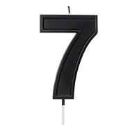 LUTER 3,94 pollici Candeline Compleanno, Candele Nere per Torta di Compleanno Candele con Numeri Cake Topper Compleanno per Matrimoni Feste Bambini Adulti Numero 7
