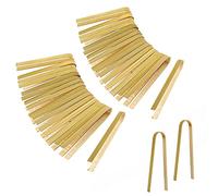 LUTER 40 Pezzi 15cm Pinze in Legno Usa e Getta Utensili da Cucina Pinze in Bambù Pinze in Legno Cucinare per Cucinare Raccogliere