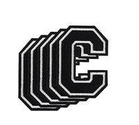 LUTER 5 Pezzi Toppe con Lettere Termoadesive e Cucite Ricami per 8cm Toppe per Vestiti Alfabeto Patch Lettere Termoadesive per Tessuti Giacche Jeans Borse Zaini Cappelli Fai-Da-Te(C)