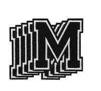 LUTER 5 Pezzi Toppe con Lettere Termoadesive e Cucite Ricami per 8cm Toppe per Vestiti Alfabeto Patch Lettere Termoadesive per Tessuti Giacche Jeans Borse Zaini Cappelli Fai-Da-Te(M)