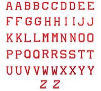 LUTER 52 Pezzi Ferro Su Patch Lettera A-Z Ricamate - Appliques Alfabeto Da Cucire Con Patch di Riparazione Decorative Per Cappelli, Scarpe, Borse (Rosso)