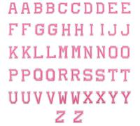 LUTER 52 Pezzi Ferro Su Patch Lettera Patch Appliques Alfabeto Cucire Su Appliques Con Patch di Riparazione Decorative Lettera A-Z Ricamato Per Cappelli Scarpe Borse (Rosa Rosso)