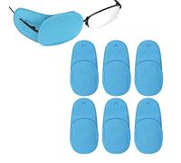 LUTER 6 pezzi copriocchi per occhiali, riutilizzabili, per coprire l'occhio sinistro destro, migliorare la visione per bambini e adulti, occhio pigro, ambliopia strabismo (blu, medio)