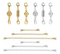 LUTER 6PCS Chiusura Magnetica Per Gioielli Chiusura Magnetica Per Aragosta Fermagli e Chiusure Per Collana Prolunga Per Bracciale 6pcs Chiusure Braccialetti Per Creazione Di Gioielli (Oro e Argento)