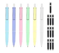 LUTER 6pz Penne Stilografiche Retrattili con 10pz Sacche di Inchiostro, Penna a Inchiostro Nero ad Asciugatura Rapida Stilografica Penna da Scrittura a Inchiostro per Ufficio Scolastico a Casa