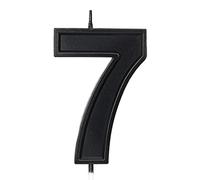 LUTER 7 cm Numero di candele di compleanno, forma di diamante 3D candele di torta di compleanno numerate decorazione torta per matrimonio compleanno laurea laurea festa (nero)(7)