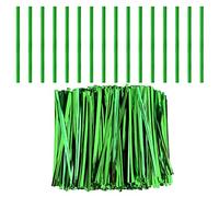 LUTER 750 Pz 10cm Metallici Legami di Torsione per Sacchetti di Caramelle Bustine di caffè Snack Cake Pops Articoli per Feste (Verde)?Abbellimento Atmosfera Natalizia