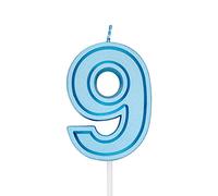 LUTER 7cm Blu Candele per Torte di Compleanno Candele Numerate Candele di Compleanno Cake Topper Decorazioni per Adulti per Bambini (Numero 9)