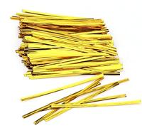LUTER 800 Pz 10 cm Cravatte Metalliche per Sacchetti di Caramelle, Bustine di caffè, Snack, Cake Pops, Articoli per Feste (Oro)?Abbellimento Atmosfera Natalizia