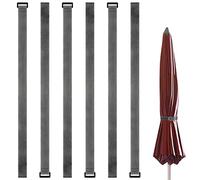 LUTER Cinghie per Ombrellone, 6 Pezzi Regolabile Nylon Cinghia di Fissaggio per Vento Cinturino Sicuro per Ombrellone Cinghie a Strappo Accessori Ombrellone (Grigio)