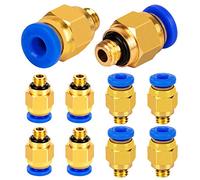 LUTER PC4-M6 - Raccordo rapido pneumatico ad aria dritta (confezione da 10 pezzi), filettatura M6 da 4 mm, per connettore stampante 3D a tubo PTFE