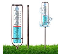 LUTER Pluviometro, 17 cm Pluviometro da Giardino di Grande capacità con Picchetto e Guarnizione, Facile da Leggere Rimovibile Rain Gauge Pluviometri per Cortile, Prato, Giardino, Recinzione (Bronzo)