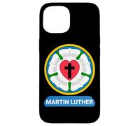 Luterrose cuore croce simbolo stemma protestante Martin Lutero Custodia per iPhone 15