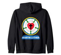 Luterrose Cuore Croce Simbolo Stemma protestante Martin Lutero Felpa con Cappuccio
