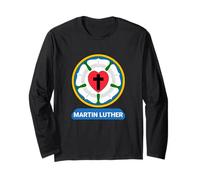 Luterrose Cuore Croce Simbolo Stemma protestante Martin Lutero Maglia a Manica