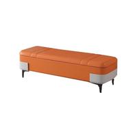 LUTFI Poggiapiedi Sgabello da letto all'estremità del letto Sgabello for cambiare le scarpe for la casa Sgabello portaoggetti con contenitore for soggiorno Sgabello creativo Camera da letto(Orange)
