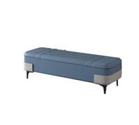LUTFI Poggiapiedi Sgabello da letto all'estremità del letto Sgabello for cambiare le scarpe for la casa Sgabello portaoggetti con contenitore for soggiorno Sgabello creativo Camera da letto(Blue)