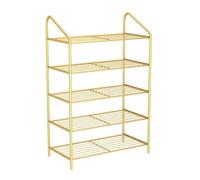 LUTFI Scarpiere Scarpiera multiuso in metallo Portascarpe in ferro o organizzatore di stoccaggio a livelli in piedi for ripiano for scarpe nel corridoio della stanza Soggiorno(Gold,50x26x92cm)