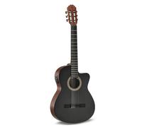 LUTHIER MANUEL RODRÍGUEZ Chitarra elettroacustica Caballero Principio - Black Top Cut - Tavola in abete massiccio nero - Fondo/fasce in mogano sapelli - Preamp ETC-4 - CA-PM SB