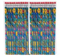 Luti SesameStreet - Set di 24 matite in legno per scuola, feste di compleanno e ricompense - Blue Fun Back to School Preschool