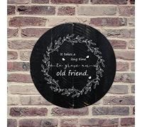 lutieger Cartello personalizzato per garage con scritta in inglese "It Takes A Long Time to Grow an Old Friend", regalo di compleanno, laurea, targa in metallo per negozi, ristoranti, decorazione per
