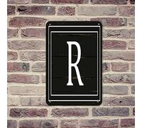 lutieger Decorazione per la casa Regali Poster Lettera iniziale R Monogramma Fattoria Targa in metallo Script Nome Famiglia Targhe in latta personalizzate per Patio Dormitorio Caffè Bar Decorazione da