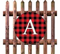 lutieger Lettera iniziale A Country Metal Room Decor for Men for Fence Dorm Dining Room 30,5 x 30,5 cm Round English Alphabet Monogrammed Farmhouse Metal Sign for Room Tin Signs