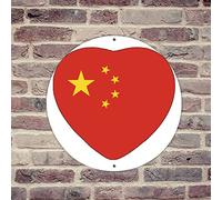lutieger Pubs Club Home Decor Targa in latta Cina Farmhouse Regali Poster Mappa dello Stato Bandiera Vintage Targa in latta per Cortile Ufficio Lavanderia Decorazione da parete 30,5 x 30,5 cm Rotondo