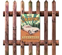 lutieger Summer Camping Life is Better Around The Campsite Rustic Camp Citazione Campeggio Cartello Metallo Stagno Design Originale Giardino Yard Decor UV Protetto Durevole Retro Targa in Alluminio