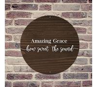 lutieger Targa in metallo personalizzata Amazing Grace' How Sweet The Sound Poster da parete in latta cartelli per garage bagno interno uomo decorazione grotta regalo 30,5 x 30,5 cm rotondo
