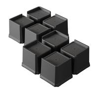 Lutown-Teen Rialzi per letti, 10,2 cm, resistenti, a forma di L, per divani, sedie, divani, tavoli, set da 8, colore nero