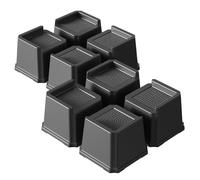Lutown-Teen Rialzi per letto, 7,6 cm, resistenti, a forma di L, per divani, sedie, divani, tavoli, set di 8 pezzi, colore nero