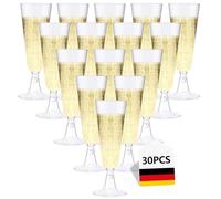Lutranstra 30 Pezzi Flute,160ml Bicchieri Da Champagne,Calici Natalizi, Calice Riutilizzabili Trasparente Calici In Plastica,Calici Vino Per Feste, Matrimoni, Compleanni