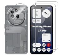 Lutree for Nothing Phone 3a Pro, pellicola protettiva in vetro temperato, confezione da 2 + 2 pellicole proteggi schermo + pellicola protettiva per obiettivo della fotocamera, durezza 9H, pellicola HD