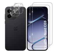 Lutree Pellicola protettiva per OnePlus Nord CE6, confezione da 2 + 2 | Vetro temperato + pellicola protettiva per obiettivo della fotocamera, durezza 9H, pellicola HD, senza bolle
