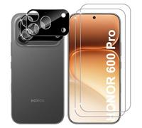 Lutree per Honor 600 Pro 5G Vetro Temperato, 2+2 Pezzi Pellicola Protettiv Pellicola Fotocamera (Nera), Durezza 9H Anti-Impronte Anti-Graffio HD Senza Bolle Protezione Schermo