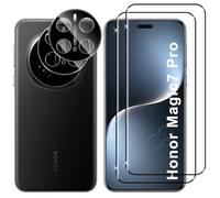 Lutree per Honor Magic 7 Pro Vetro Temperato, 2+2 Pezzi 3D Pellicola Protettiva + Pellicola Fotocamera, Durezza 9H Vetro Protettivo, HD Anti-Graffio Senza Bolle Protezione Schermo