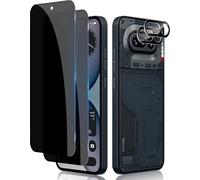 Lutree per Nothing Phone 4a Privacy Vetro Temperato, 2+2 Pezzi Pellicola Protettiva + Pellicola Fotocamera Lenti (Nero), Durezza 9H Anti-Graffio Anti-Spy Senza Bolle Protezione Schermo