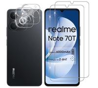 Lutree per Realme Note 70T Vetro Temperato, 2+2 Pezzi Pellicola Protettiva + Pellicola Fotocamera, Durezza 9H Vetro Protettivo, HD Anti-Graffio Senza Bolle Protezione Schermo