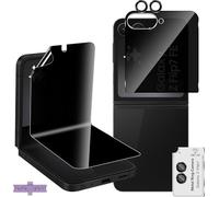 Lutree Per Samsung Galaxy Z Flip 7 FE 5G Privacy Vetro Temperato, 1+1+1 Interno TPU Anti-Spy Screen Protector + Retro Anti-Peeping Vetro Protettivo + Pellicola Protettiva Fotocamera Lens Protector