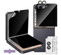 Lutree Per Samsung Galaxy Z Flip 8 5G Privacy Vetro Temperato, 1+1+1 Pack | Interno TPU Anti-Spy Screen Protector+Back Anti-Peeping Vetro Protettivo+Protezione Lente Fotocamera, HD Protezione Film