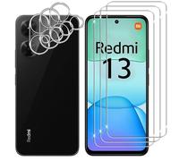 Lutree per Xiaomi Redmi 13 4G/ Poco M6 4G Vetro Temperato, 3+3 Pezzi Pellicola Protettiva+ Pellicola Fotocamera, Durezza 9H Anti-Graffio Anti-Impronte HD Senza Bolle Protezione Schermo