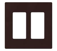 Lutron Claro 2 Gang Decorator/Rocker Placca da parete, lucida, marrone (confezione da 1) | CW-2-BR