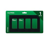 Lutron, CW-4-BL, Claro, placca di copertura per interruttore della luce, 4 moduli, per interruttore a bilanciere, piastra senza viti per prese, lucida, nero