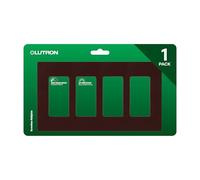 Lutron, CW-4-BR, Claro, placca di copertura per interruttore della luce, 4 moduli, per interruttore a bilanciere, piastra senza viti per prese, lucida, marrone