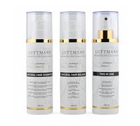 LUTTMANN® Natural Hair Set - Shampoo + Balsamo + Due In One Spray da 200 ml - Cura intensiva per tutte le parrucche, parrucche, extension e capelli propri