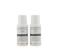 LUTTMANN Parrucche sintetiche per la cura dei capelli sintetici, shampoo e balsamo, pulizia delicata per capelli sintetici, appositamente progettate per parrucche e parrucche (2 x 50 ml)
