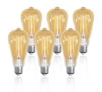 LUTW Lampadine Filamento LED E27 6W = 60W 630LM Bianca Calda 2700K 6 Pezzi