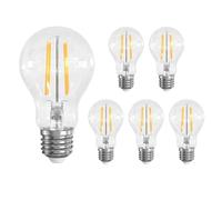 LUTW Lampadine Filamento LED E27 6W = 60W 690LM Bianca Calda 2700K 6 Pezzi